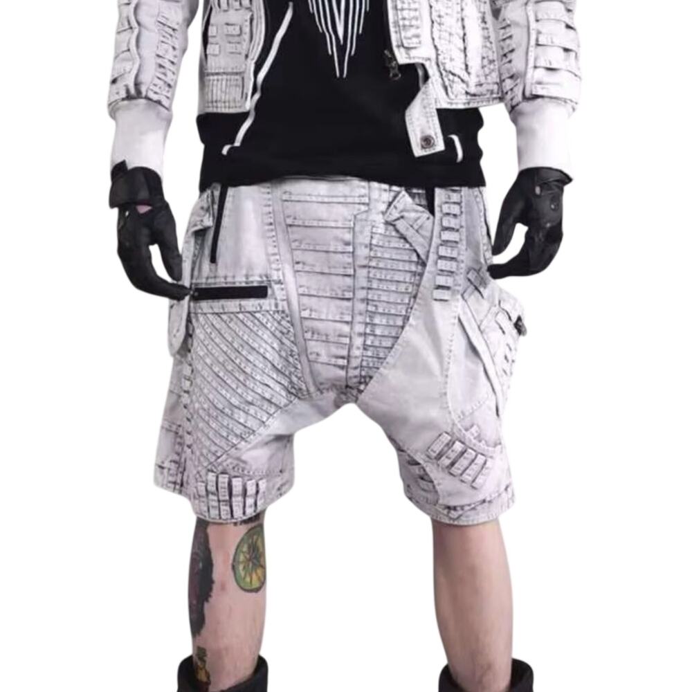 Philosophy Dune Wasteland Futuristic Utility Punk Shorts Acid Wash Men’s Size L